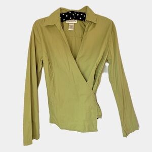 Avocado Green Wrap Top